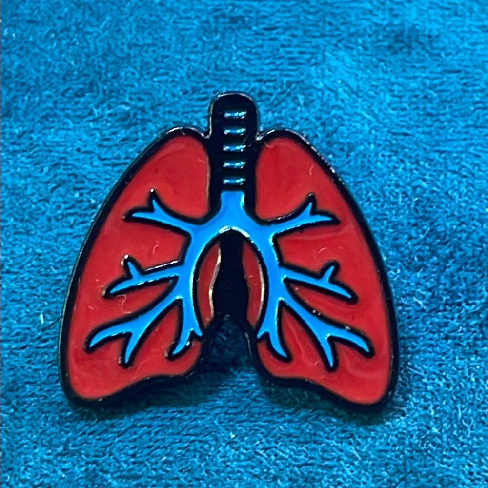 Red and Blue Lung Enamel Pin